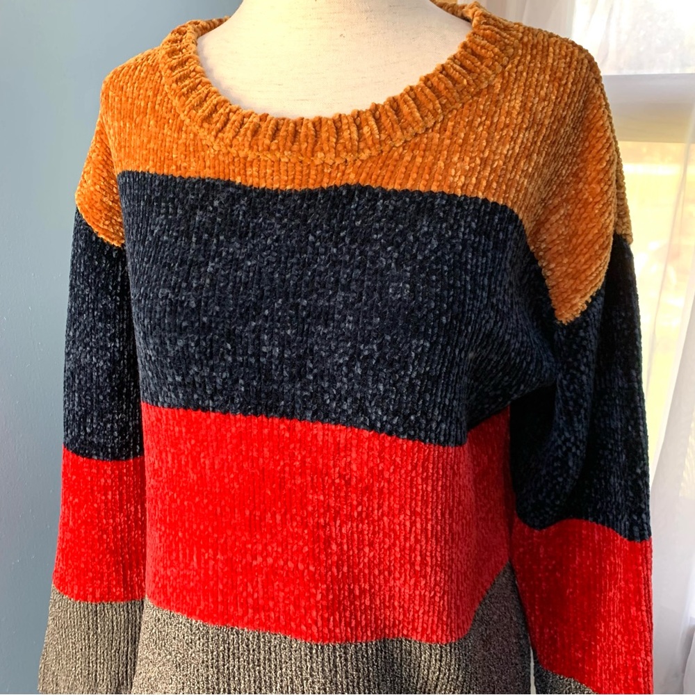 NWT Cotton Emporium Chenille Striped Sweater - Picture 3 of 8